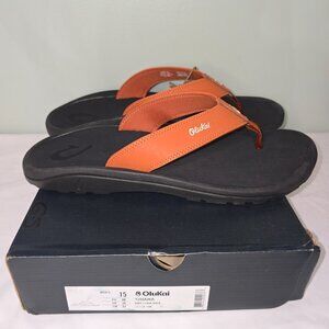 OluKai Men's 'Ohana Sandals in Dirt/Lava Rock, Size 15, New in Box